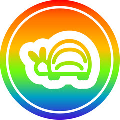 Obraz premium cute beetle circular icon with rainbow gradient finish
