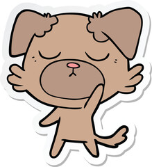 sticker of a cute cartoon dog
