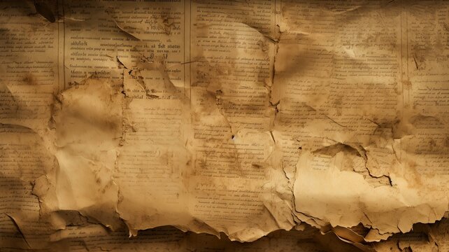 Old paper parchment weathered grunge aged papirus texture. Generative AI.