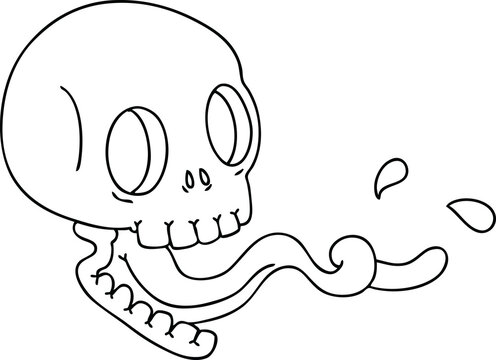 recommend clip art: line drawing quirky cartoon skull