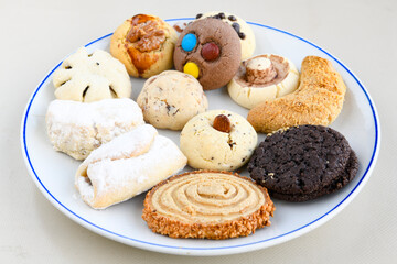 Turkish homemade sweet and savory cookies .Tatli tuzlu kurabiye. Kuru pasta