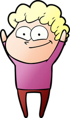 cartoon happy man