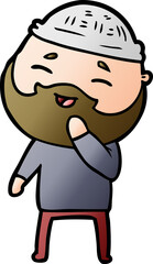 cartoon happy bearded man