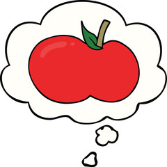 cartoon apple with thought bubble