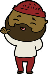 Obraz premium cartoon happy bearded man