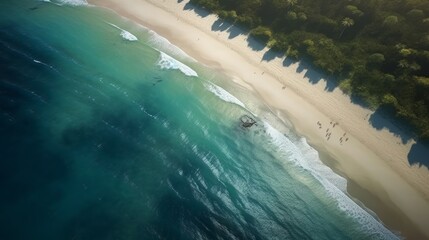 Fototapeta premium Flight over Arrifana Beach. Generative ai