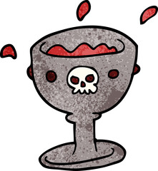 spooky cartoon doodle goblet of blood