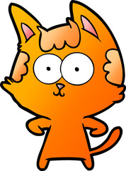 happy cartoon cat
