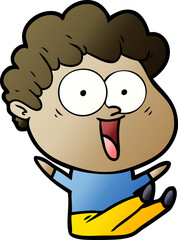 cartoon happy man