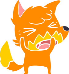 angry flat color style cartoon fox