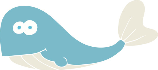 flat color illustration of whale