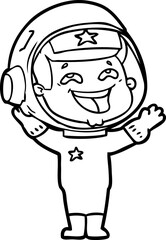 cartoon laughing astronaut
