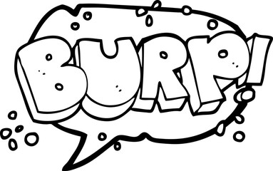 freehand drawn speech bubble cartoon burp text