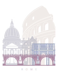 ROME SKYLINE POSTER PASTEL