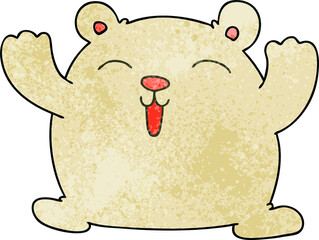 hand drawn quirky cartoon funny polar bear