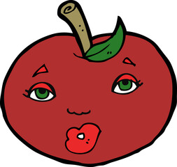 cartoon apple with face