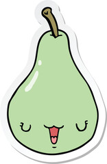 sticker of a cartoon pear