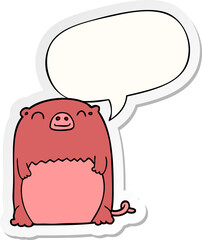 cartoon creature with speech bubble sticker