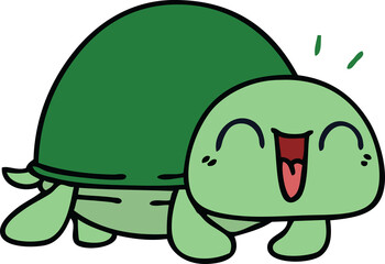hand drawn quirky cartoon turtle