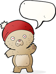 cute cartoon teddy bear with speech bubble