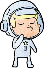 cartoon confident astronaut