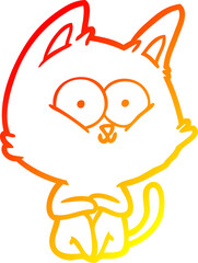 Obraz premium warm gradient line drawing of a cartoon cat
