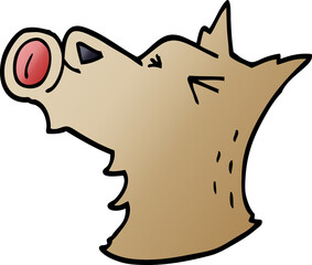 cartoon doodle howling dog