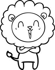 laughing lion cartoon