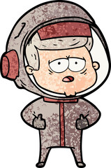 cartoon tired astronaut