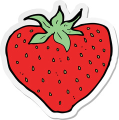 sticker of a cartoon strawberry