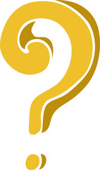 flat color illustration cartoon question mark
