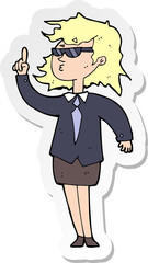 sticker of a cartoon agent woman