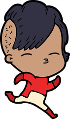 Obraz premium cartoon girl wearing futuristic clothes