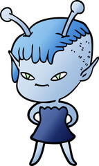 cute cartoon alien girl
