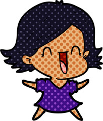 cartoon laughing woman