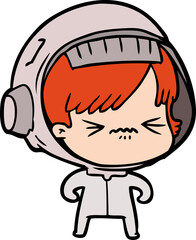 cartoon astronaut woman