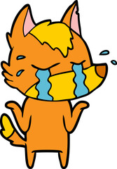 sad little fox cartoon character