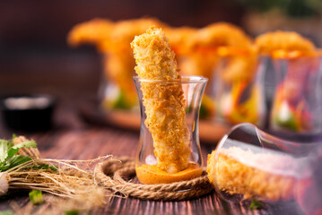 Cigar Roll, Stuffed with Corn and Mozzarella Cheese 