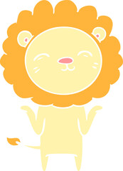 flat color style cartoon lion