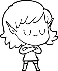 happy cartoon elf girl