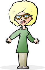 cartoon woman wearing glasses