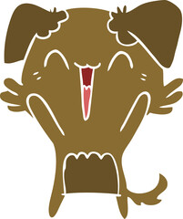 happy little dog flat color style cartoon