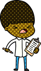 cartoon stressed man