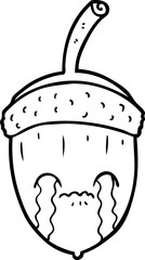 cartoon crying acorn