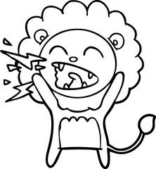 cartoon roaring lion
