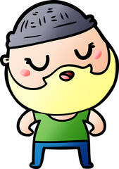 cute cartoon man with beard