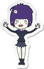 sticker of a cartoon vampire girl