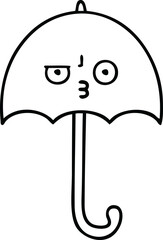 line drawing cartoon of a umbrella