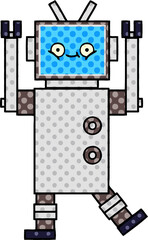 comic book style cartoon of a robot