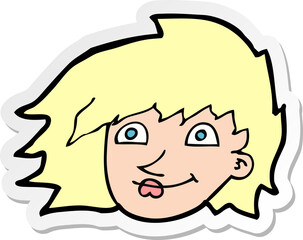 sticker of a cartoon female face